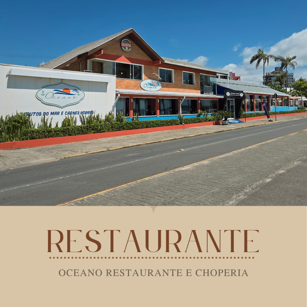 Oceano Restaurante e Choperia capa de portólio montagem de fotos moderno geométrico aesthetic documento a4 (post para instagram)